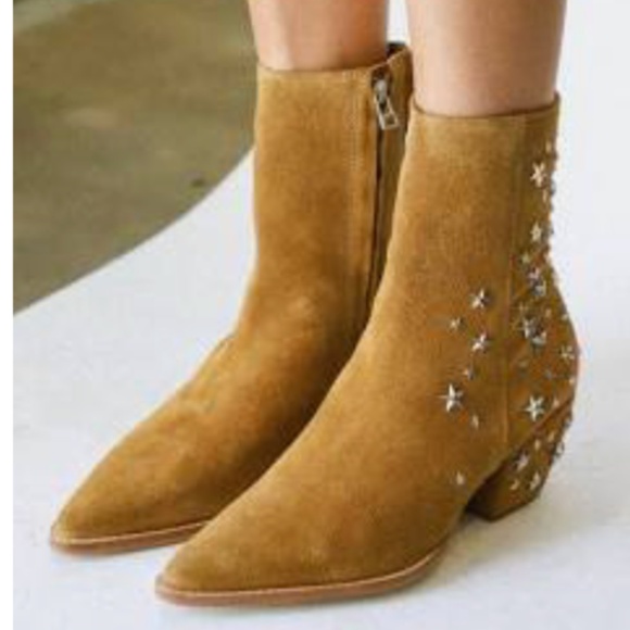 Matisse Caty Leather Boot Brown Star Studded Womens 8 - Picture 1 of 15